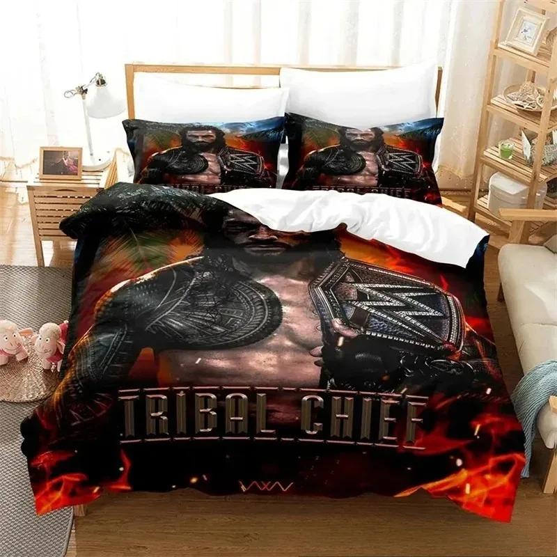 Parure de lit Wrestler Roman Reigns, housse de couette, housse de couette, taie d'oreiller, taille King, Queen, Twin, garçons, filles, adultes