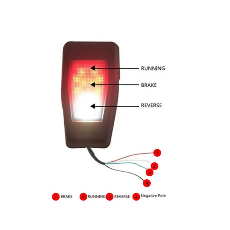 2 ks LED světla kryt pantu skla zadních výklopných dveří jako zadní světlo/světlo pro couvání/brzdové světlo pro Jeep Wrangler JK 2007-2017