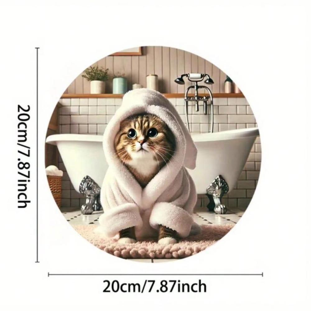Vintage Cat Metal Sign Waterproof Wall Art Home Cafe Decor