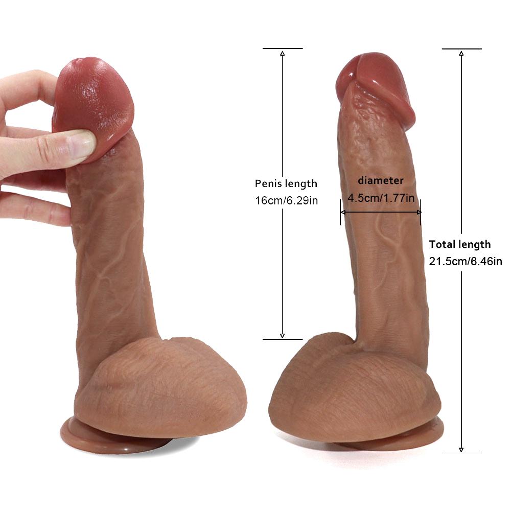 Realistic Soft Dildo Erotic Toy for Women Silicone Lesbian Vaginal Masturbators Penis Small Suction Cup Thick Dick