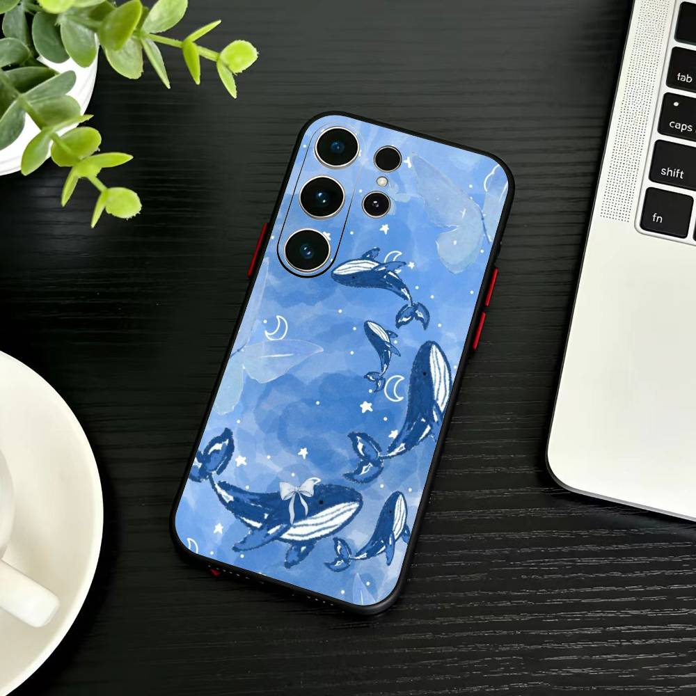 Whale Fall-Art Phone Case For Samsung S26,S25,S24,S23,S22,S21,S20,Ultra,Plus,FE Black Soft Cover