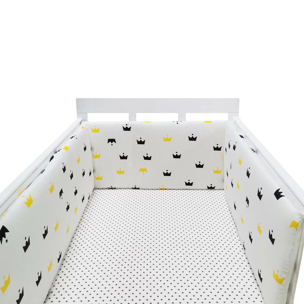 Cotton Baby Anti-Collision Crib Bumper Pad - Removable & Washable, Anti-Pinch Design for Newborns