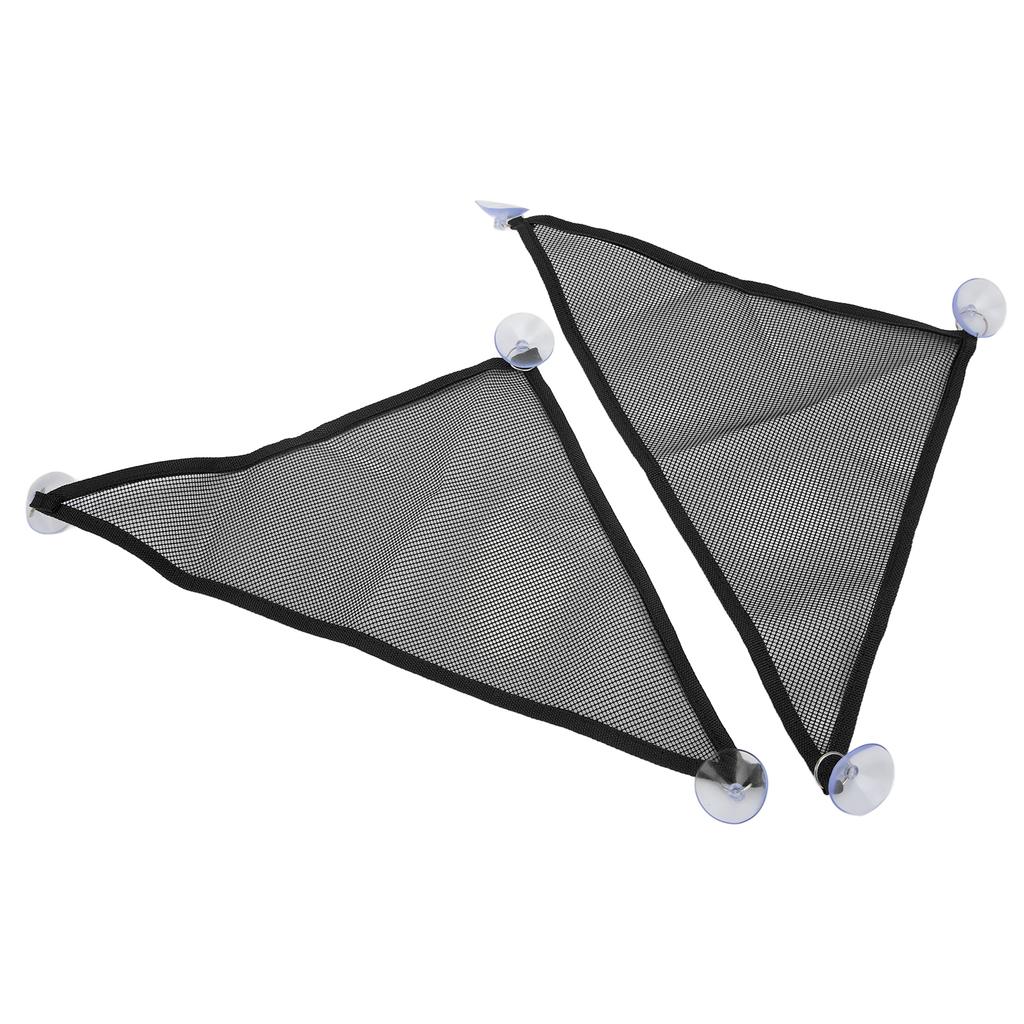 2pcs Reptile Hammock Bearded Dragon Triangular Mesh Hammock with Suction Cups for Iguanas Anoles Geckos SnakesBlack L