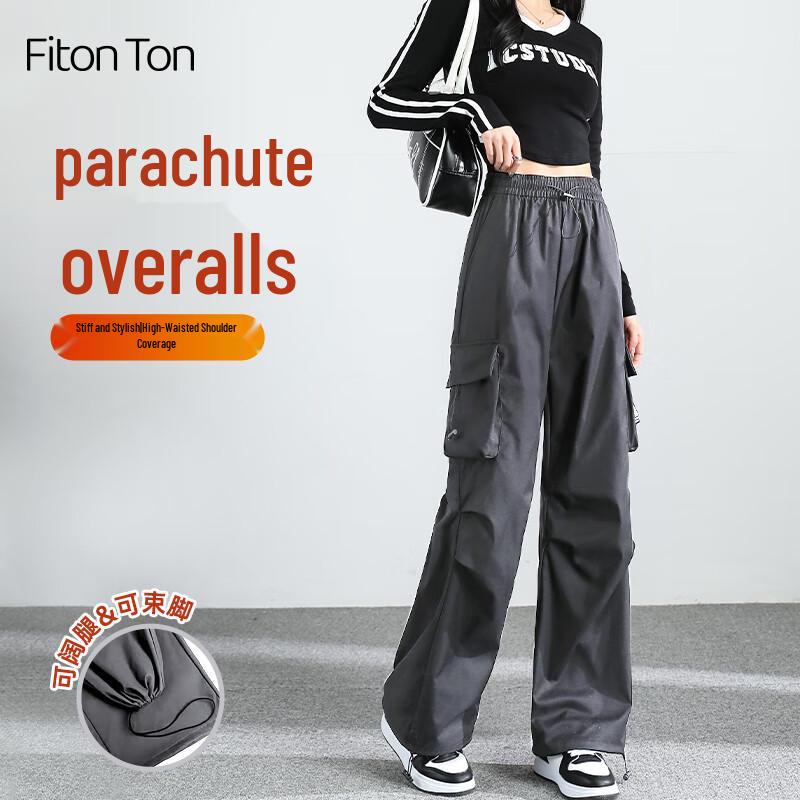 

Women s High-Waist Parachute Cargo Pants L