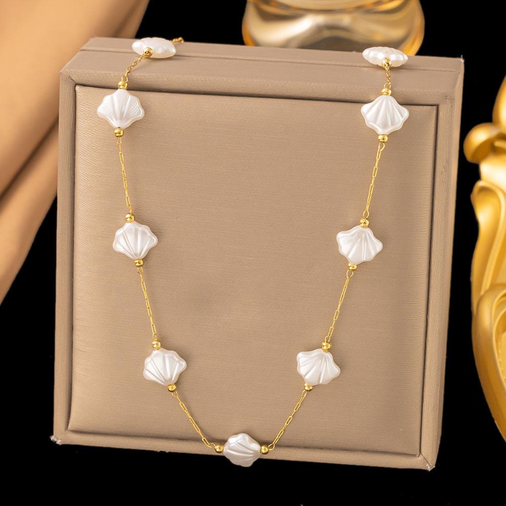 Summer New Temperament Versatile Baroque Pearl Necklace Women's Natural Stone Necklace Women's Simple and Advanced Sense