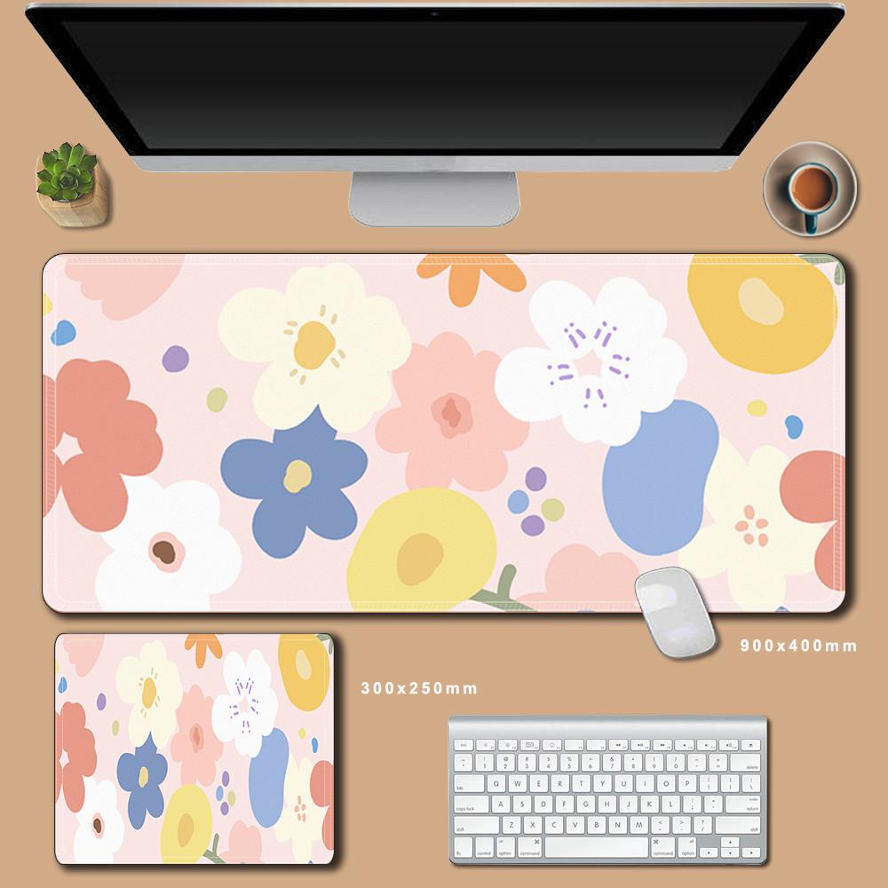 Flower Large Mouse Pad XXL Small Fresh Mousepad Cartoon Office Desk Pads Rubber Anti Slip Carpet Computer Office Accessories