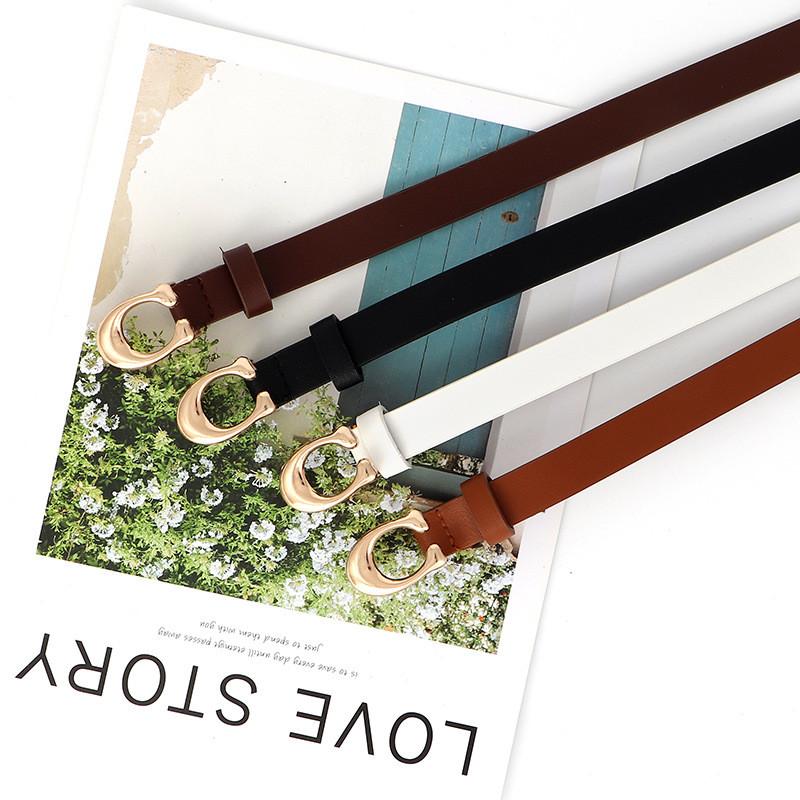 Minimalist Ladies Leather Waist Belt With Alloy Buckle For Business And Casual Outfits