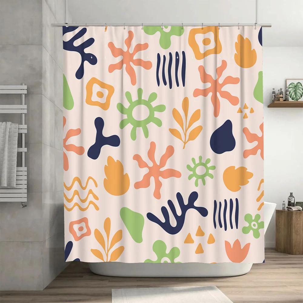 Modern Colorful Shower Curtain Waterproof Decor Bathroom Accessories Home Decoration with Hooks for Bathtub Doors would fit this