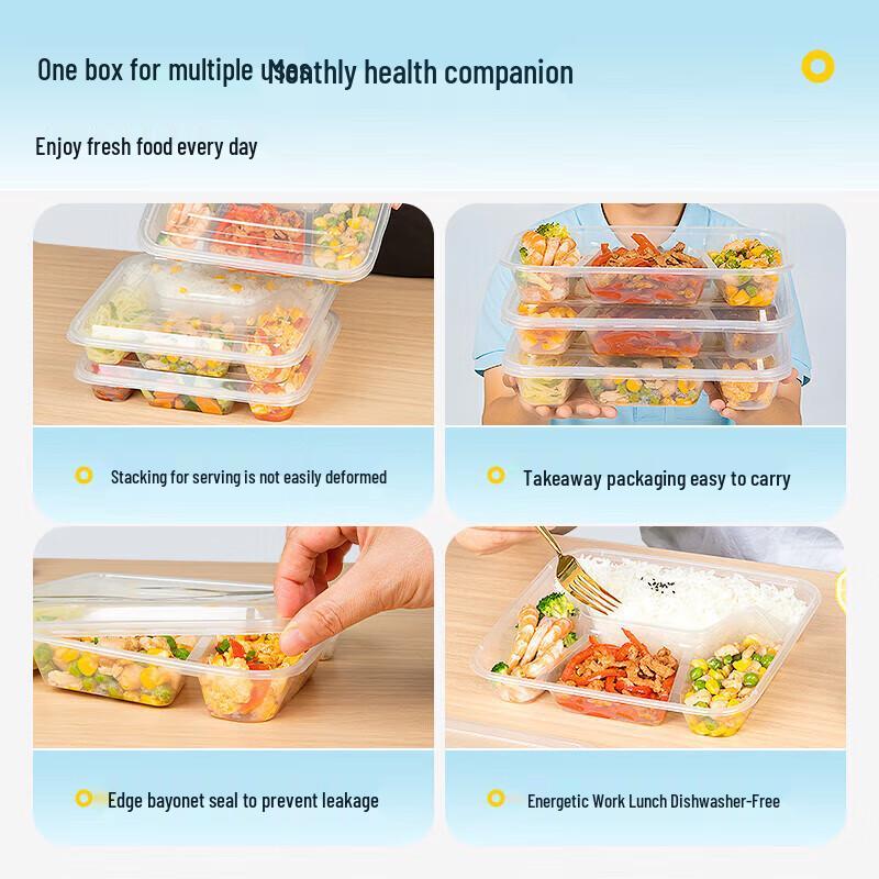 Einweg-Segmentierte Meal Prep Behälter mit Deckeln