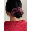 Tartan Check Padding Scrunchie[Red]