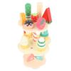 Ice Cream and Desserts Tower Stand Toy Realistic Wooden Tea Party Set Educational for Kids