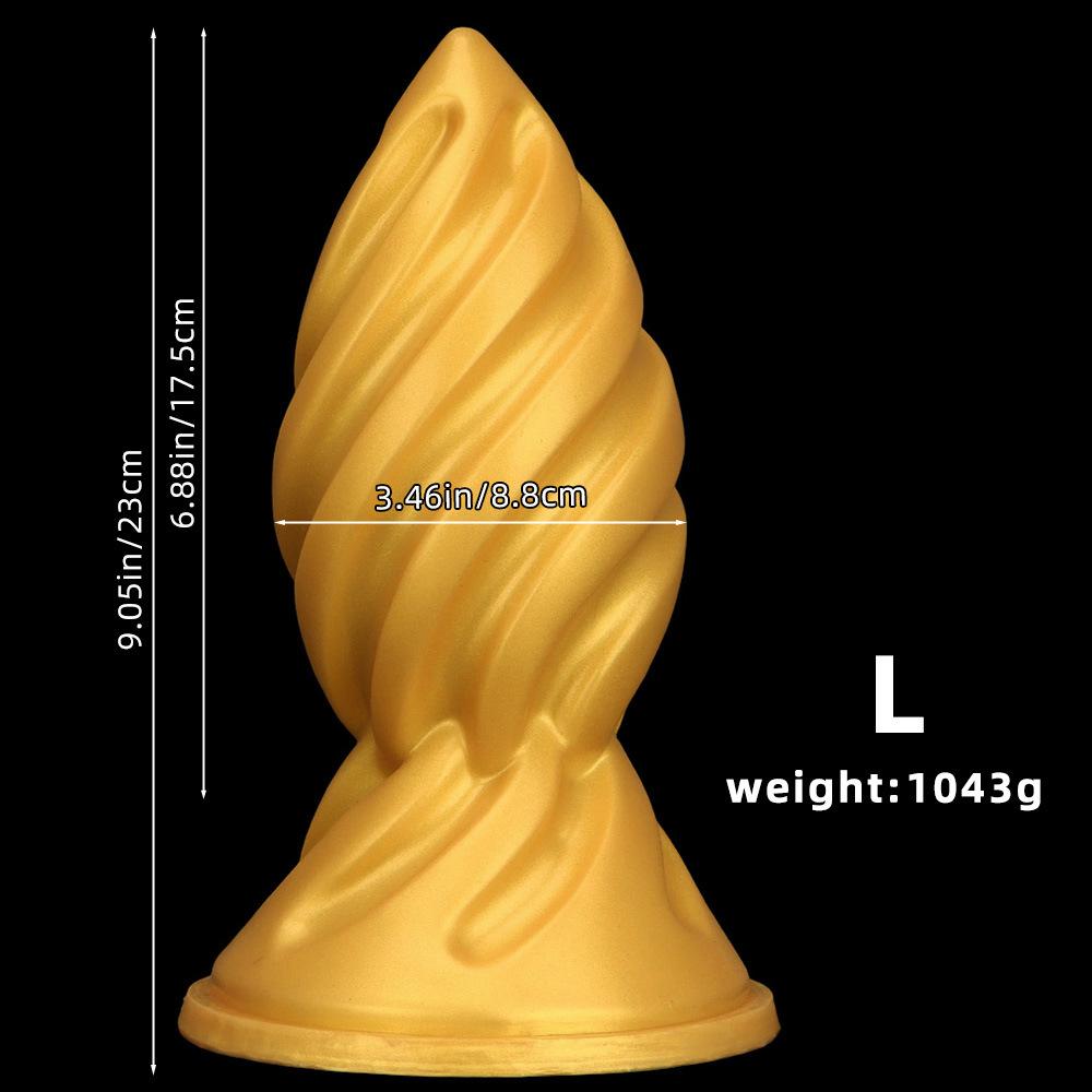Riesiger Goldener Weicher Silikon Realistischer Dildo Buttplug Erwachsenen Analspielzeug Fisting Großer Schwanz Penis
