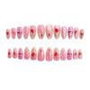Gradient Pink Cat Eye Gold-Heart Polka Dot Nail Tips - 24 Pieces