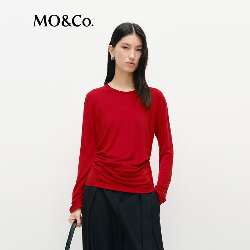 MO&Co. Slim-Fit Tencel Wool Blend Long-Sleeve T-Shirt