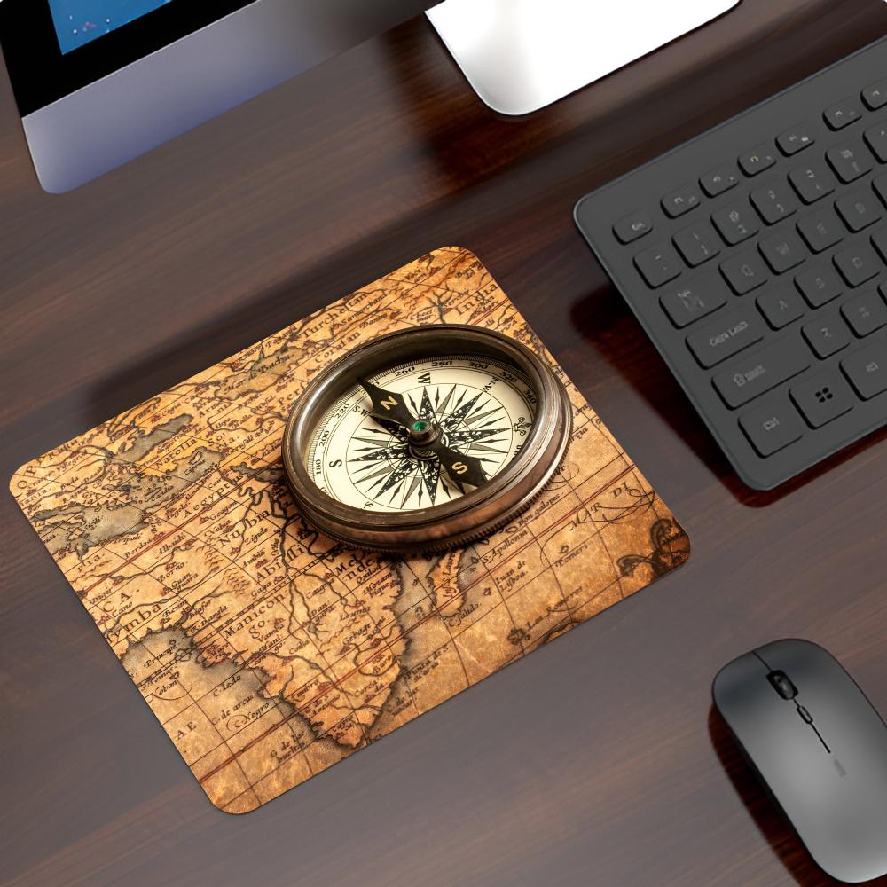 Retro Pirate Ship Nautical Map Mouse Pad Game mause pads Laptops Small Wrist Protector Supplies Desk Accessories Luxury Notebook