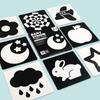 Montessori 0-12Month Baby Vision Stimulation Cards Black and White Contrast Cards Stimulate Newborn Visual Early Learning Toys