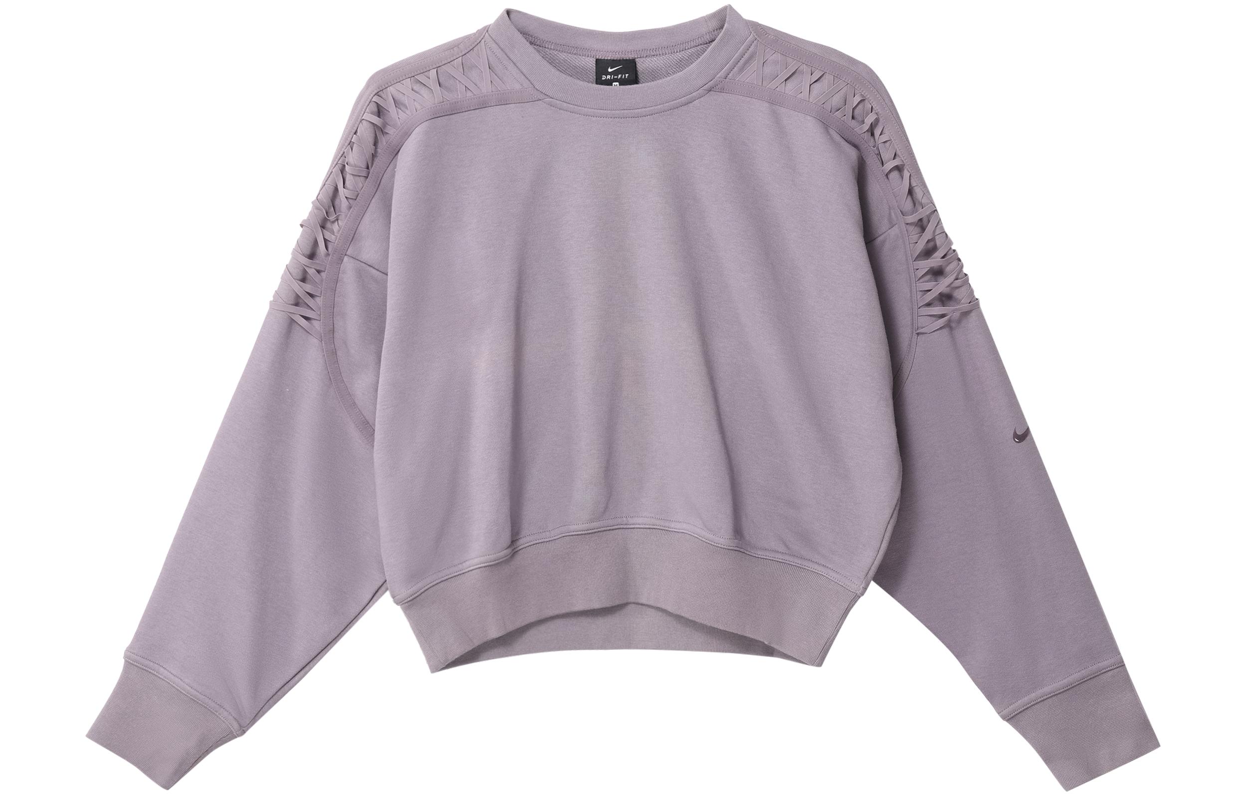 Nike Sweatshirts Women s Light Purple Crew Neck Moderate Regular DA0449-531 L