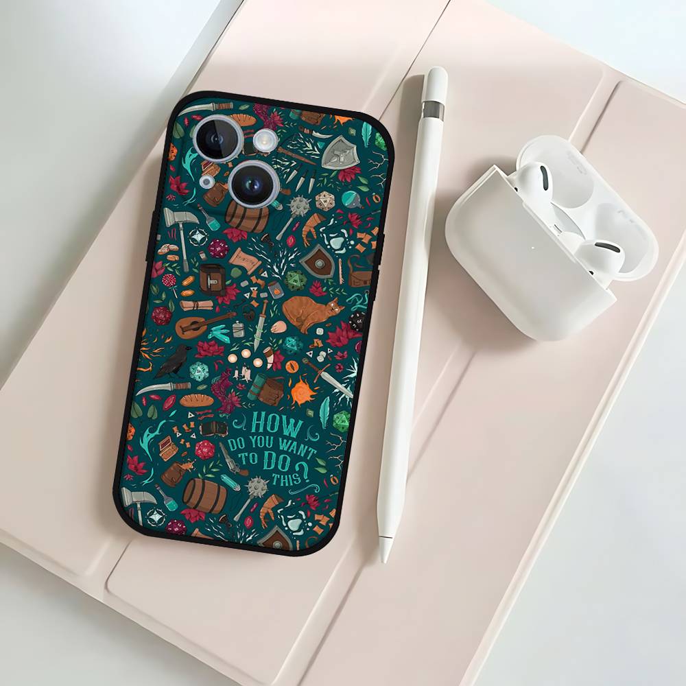 Juego D-dungeons D-dragons D-DNDs Black Phone Case That Fits For IPhone 17,16,15,11,13,14 Pro Max,Plus,X,Xr,Xs Max,13Mini