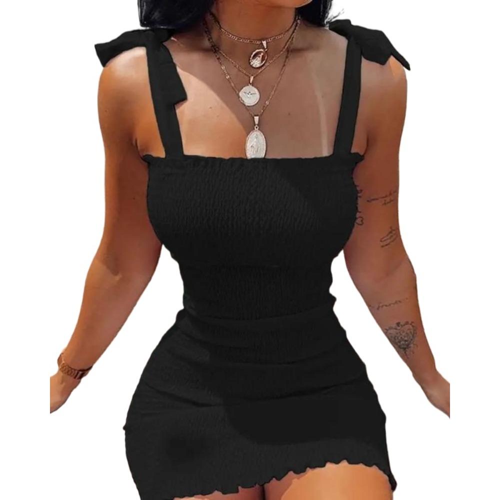 BITCED Women's Halter Printed One-piece Neck Sheath Waist Tight Dresses