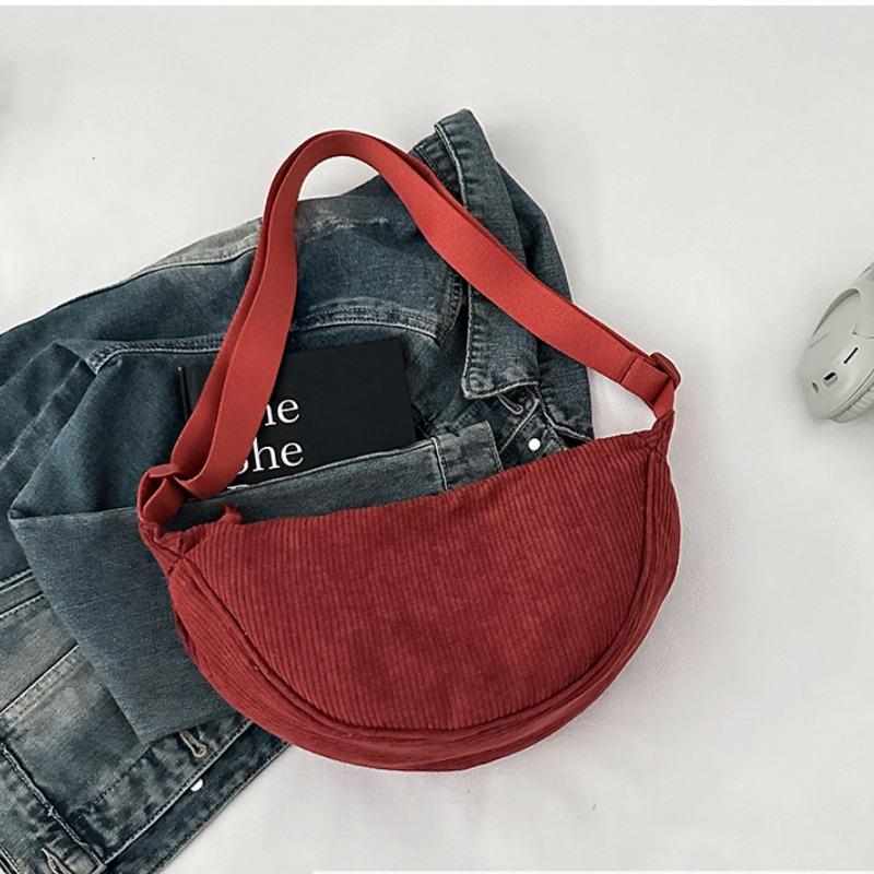 Corduroy Crossbody Bags For Women Ladies Large Capacity Shoulder Bag Fashion Purse And Handbags Solid Color Women Messenger Bag