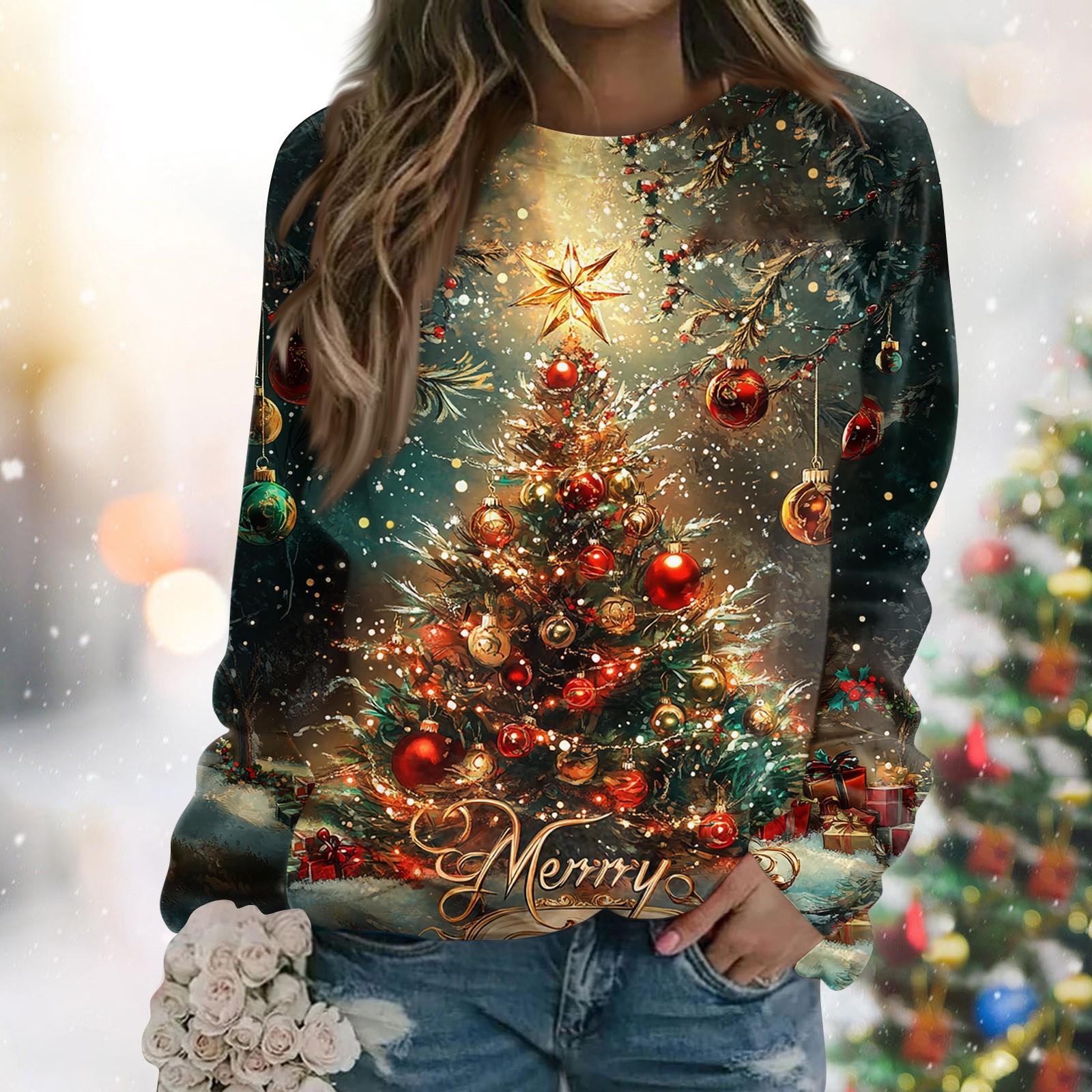 

Жіночий повсякденний модний принт з довгим рукавом і круглим вирізом, пуловер, топ, блуза, світшот, День святого Валентина M золотий