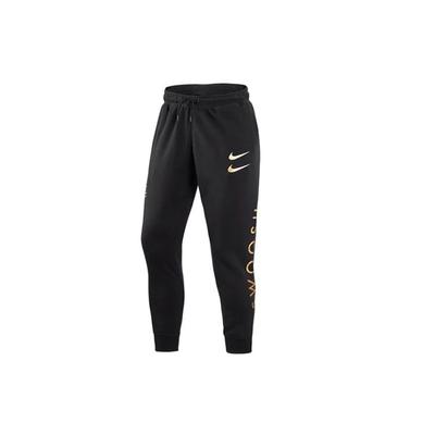 Pantalón de chándal casual de punto estampado con forro polar para hombre Negro DO2804-010