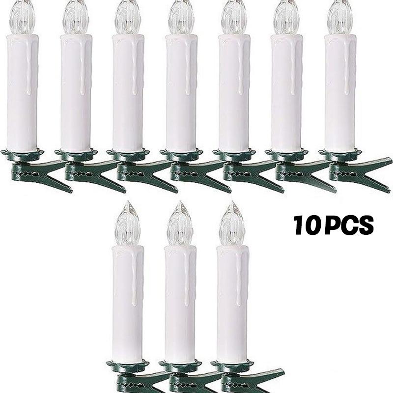 10/20Pcs Led Candle Lights Solar-Powered String Lights Christmas And Easter Outdoor Patio Clip-On Decorative
