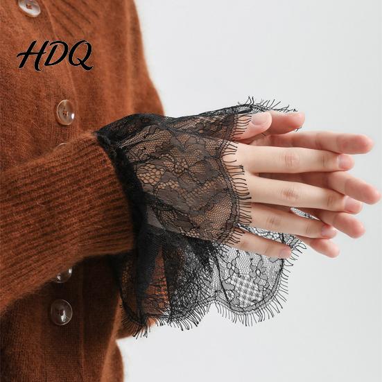 Fake Sleeves for Women Lace Sleeve Cuffs Elastic Wrist Detachable False Romantic Cuffs Elegant Clothing Accessory Wedding Cosplay Halloween