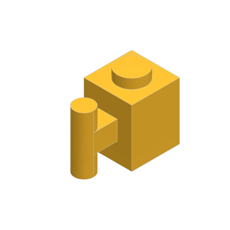 10PCS 2921 Modified 1 X 1 with Bar Handle Block Moc Color Compatible with Brick DIY Children's Toy Assembly