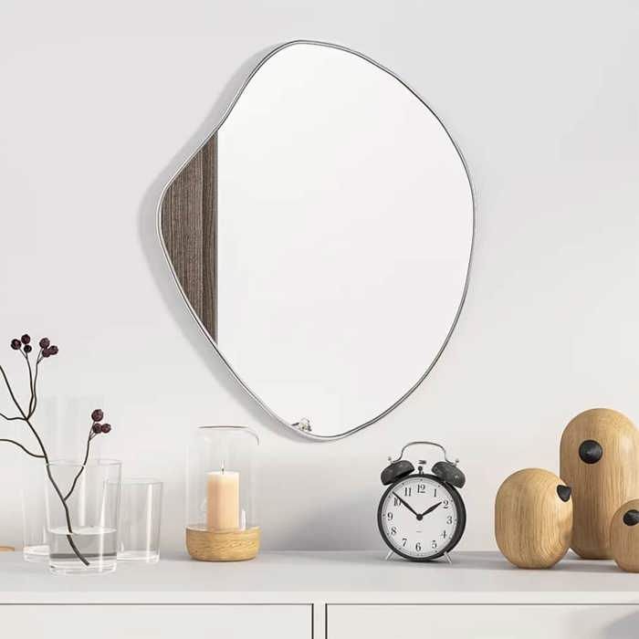 VidaXL Mural Miroir de Maquillage Coiffeuse Cosmétique Décoration de Chambre à Coucher Salle de Bain Salon Intérieur Argenté 348248