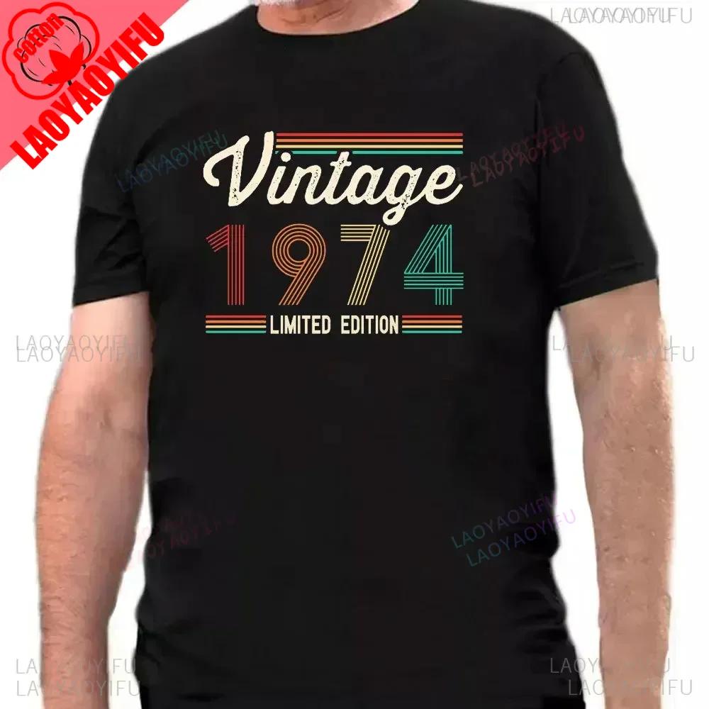 Made In 1974 Limited Edition Print Birthday Gift Tshirt Mens Cotton Tees 51 Years Old Short Sleeve Tshirt Gift Creative Tops