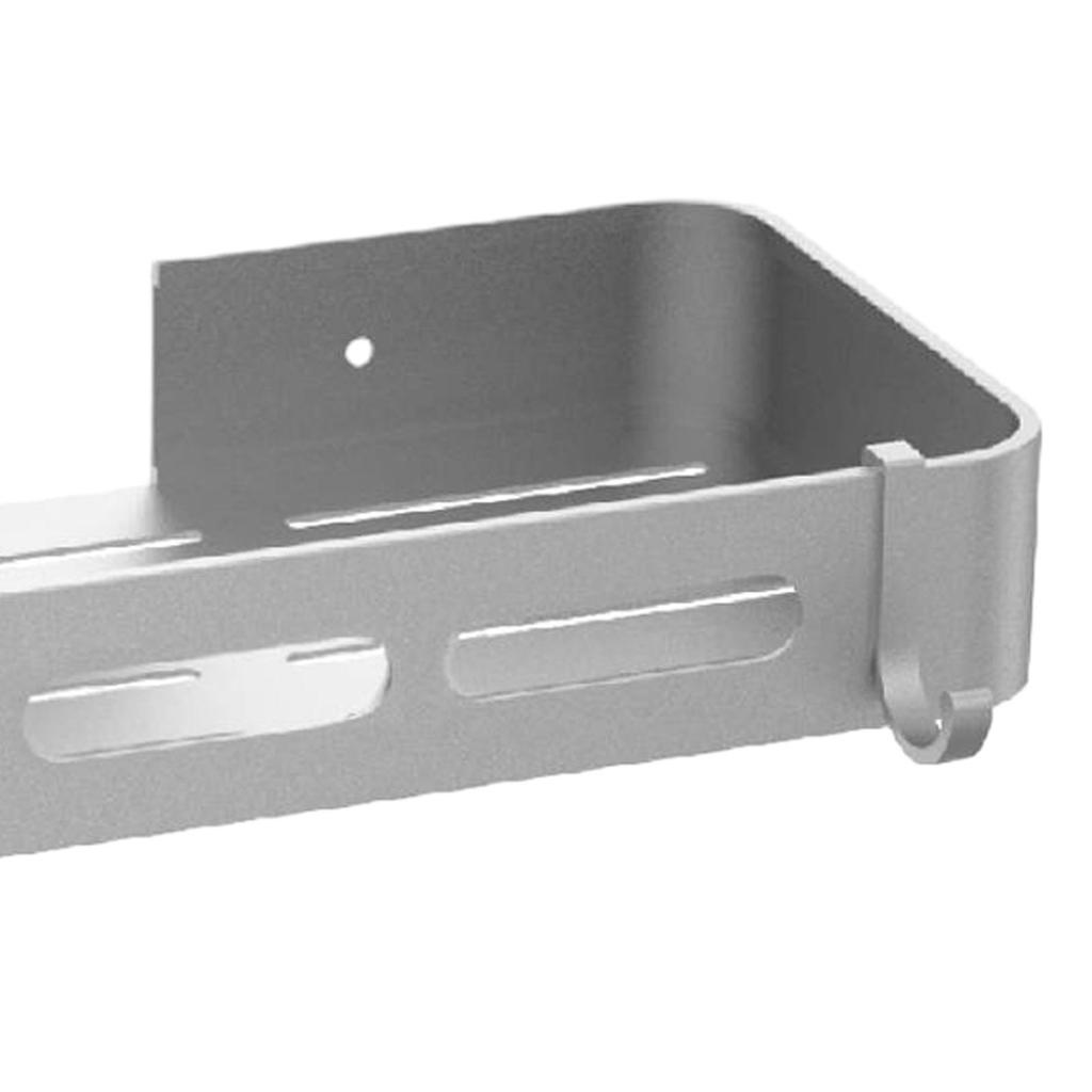 Shower Shelf with Hooks Multipurpose Bathroom for Home Toilet Silver