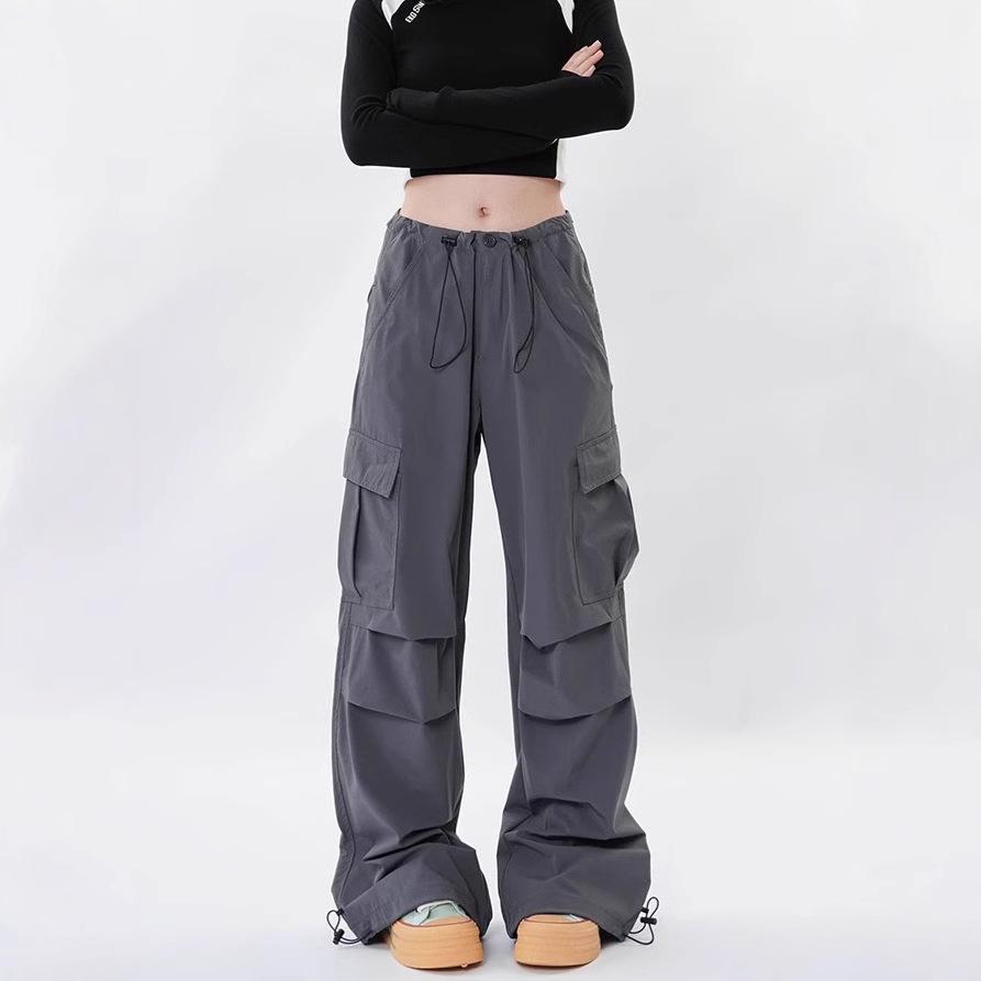 Women's Retro Paratrooper Pocket Overalls: Trendy, Loose, Wide-Leg Casual Pants