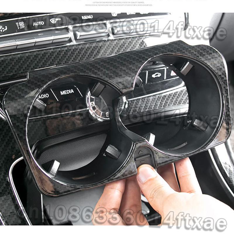 Car Styling Water Cup Holder Frame Trim Covers Stickers For Mercedes Benz GLC C E Class W205 W213 X253 Interior Auto Accessories