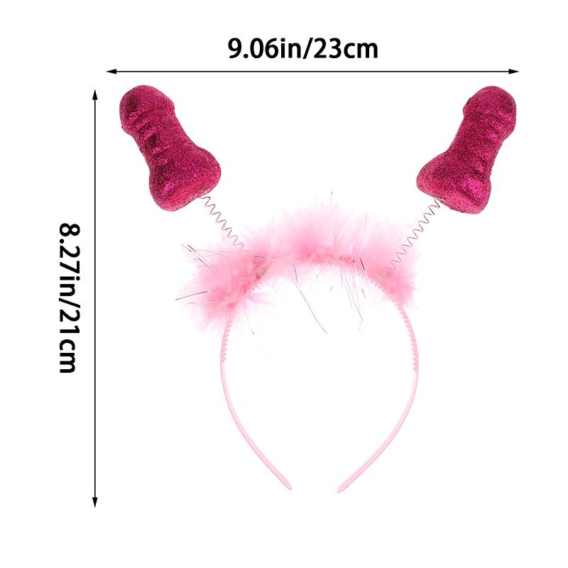 1Pc Bachelorette Party Headband Red Pink Feather Sexy Hair Band Wedding Bridal Shower Happy Hen Party Decor Photo Prop