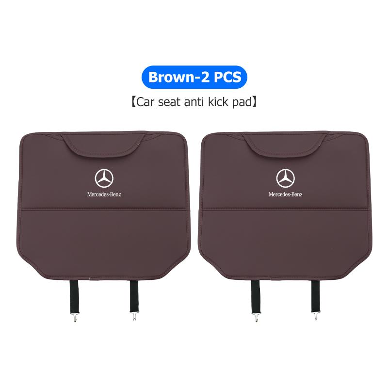 FA03Car Anti-kick Pad Leather Seat Back Protector Anti Scratch Pad For Mercedes Benz W202 W212 W126 W140 W168 W177 CLS GLE GLC GLS