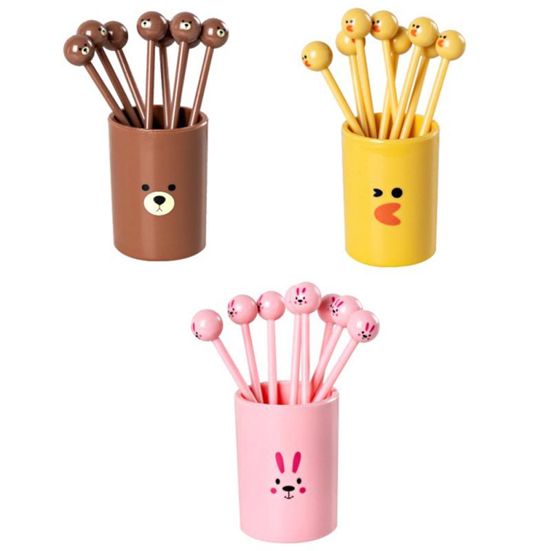 10Pcs Cute Mini Toothpicks Cartoon Kids Food Picks Plastic Fruit Forks Bento Decorative Tableware Food Picks Dessert Fork