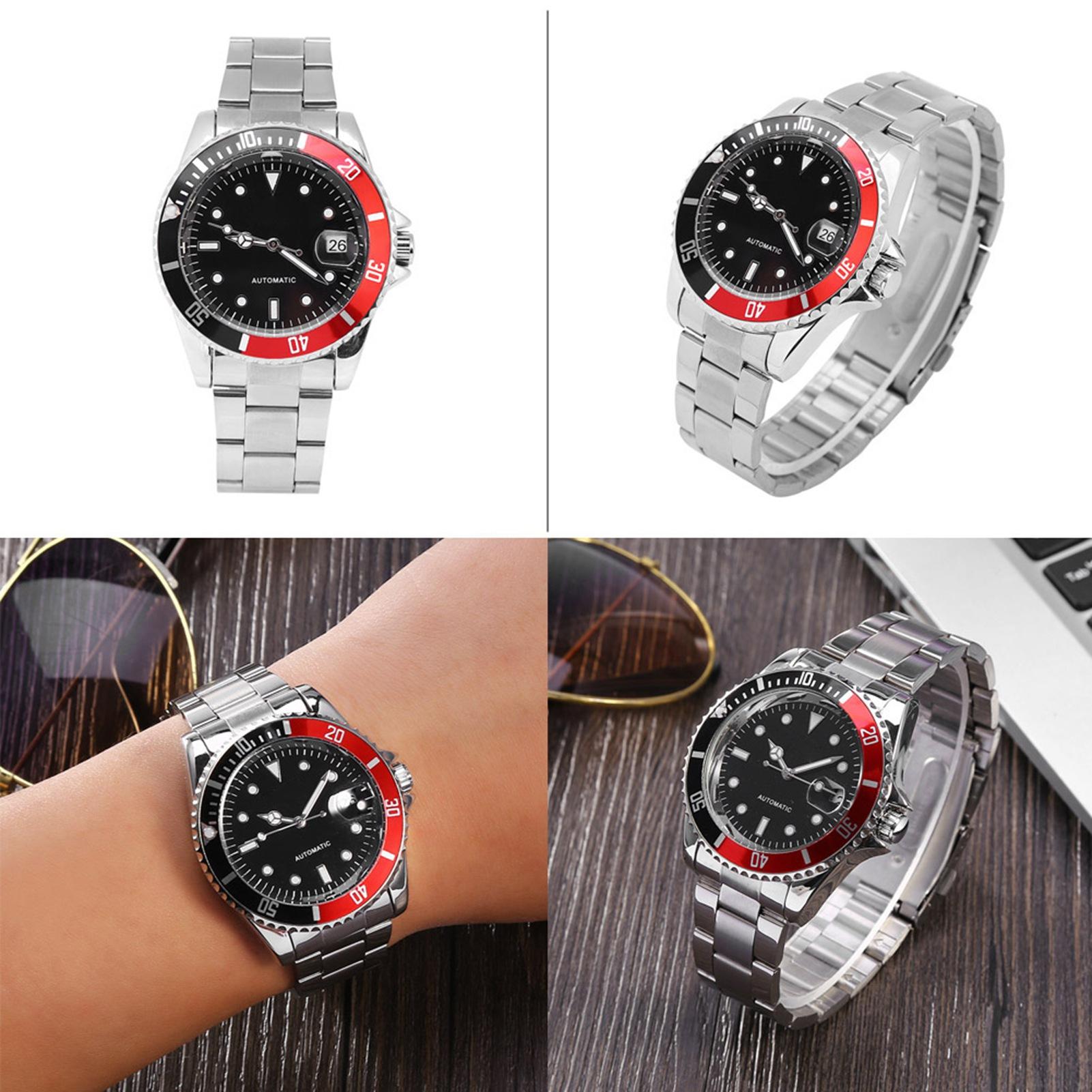 

Winner Мужские автоматические механические часы с браслетом из нержавеющей стали наручные часы красного и черного цвета