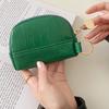 Shell Small Wallet Pu Leather Coin Purse Simple Card Holder Korean Solid Color Zipper Key Case Mini Handbag