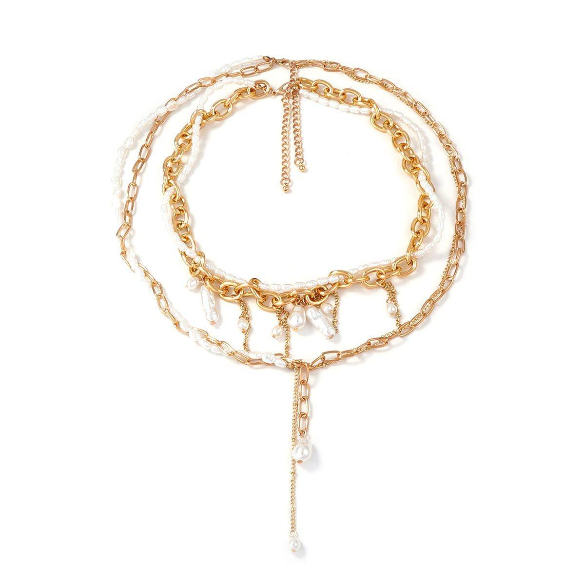 Стиль легкой роскоши элегантная мода барокко особой формы имитация жемчуга цепочка ламинированный кулон бахрома ожерелье женское