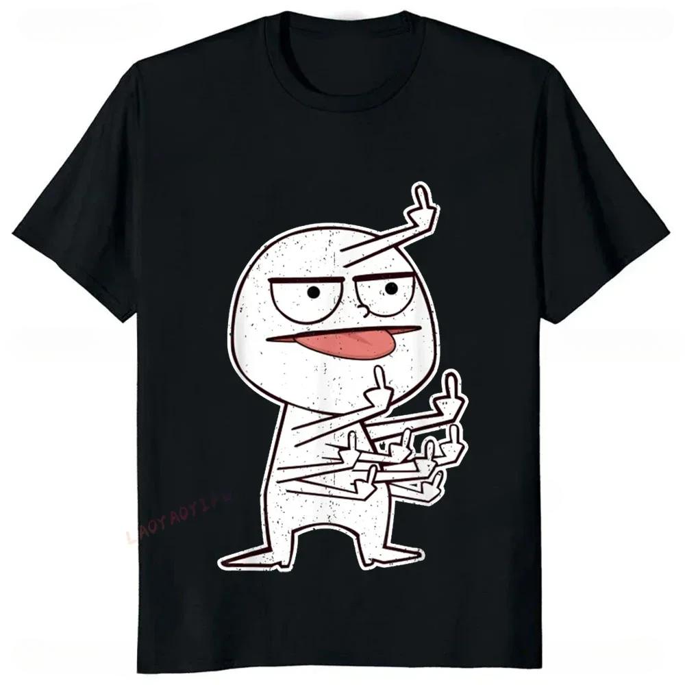 2025Middle Finger Funny Maniac Printed Man T Shirt Loose Casual Fashion Harajuku Hip Hop T-shirt Hipster Streetwear Comfort