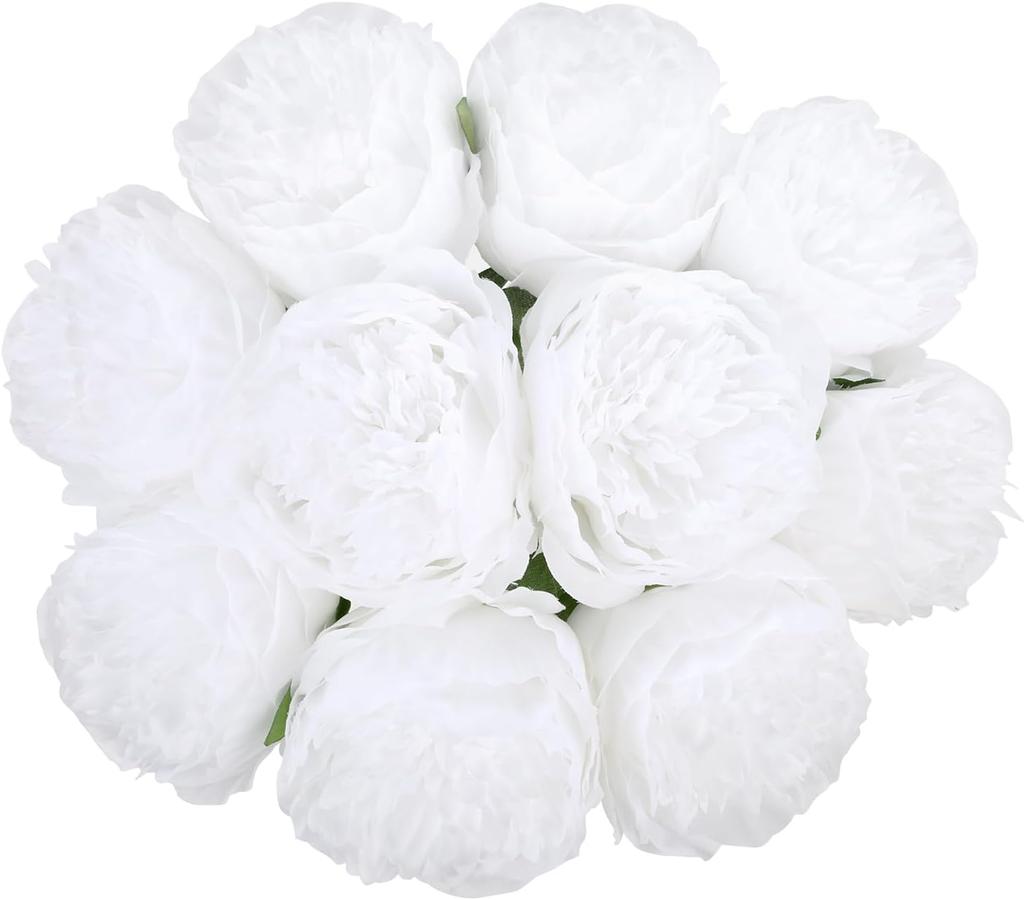 5-10pcs Artificial peony silk flower with stem, vintage peony, rose suitable for family wedding decoration