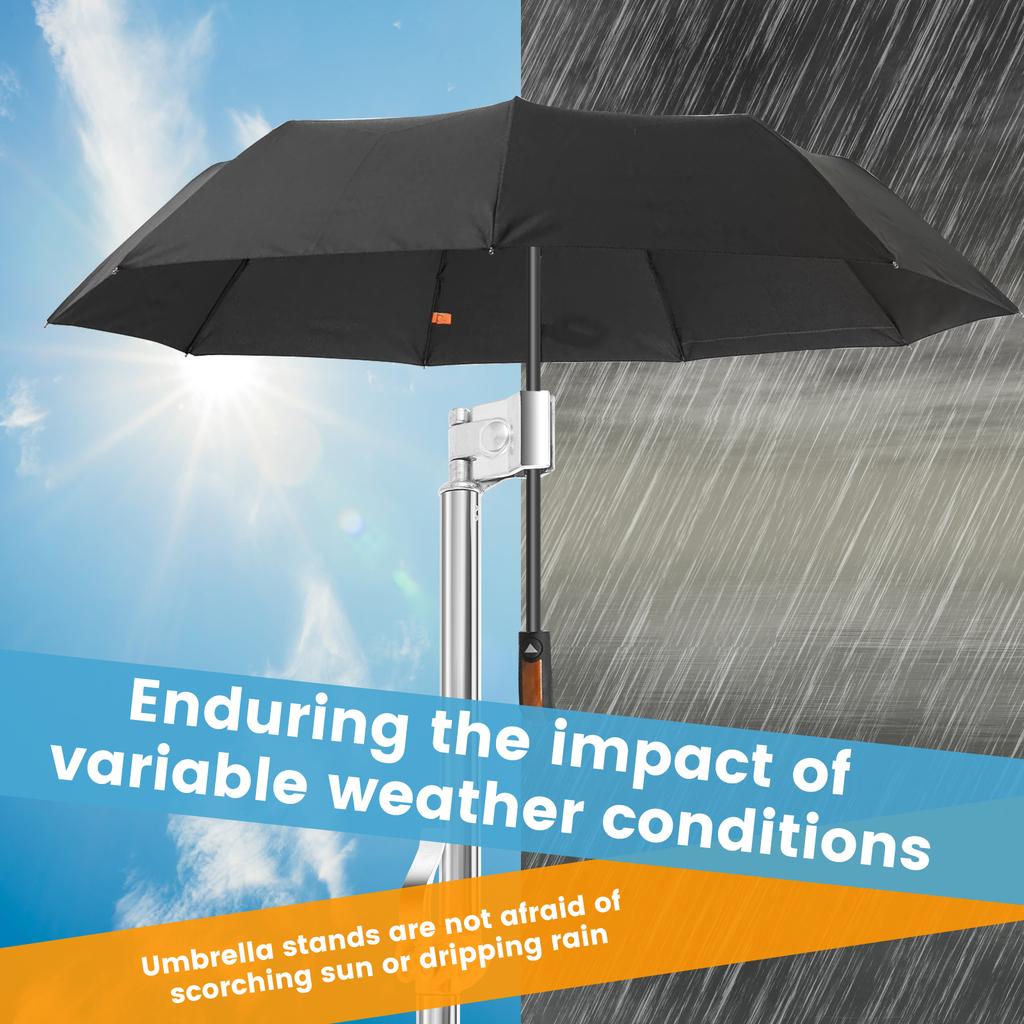 Kinderwagen Schirmhalterung Halter Verstellbarer Kinderwagen Schirmhalterung Edelstahl Klemme Ständer 2/3-Fach Sonnenschirm Befestigungsklemme