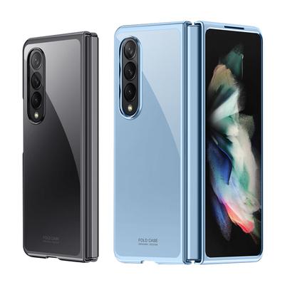 For Samsung Galaxy Z Fold 4 5G Case Luxury Clear Transparent Electroplating Ultra-thin for Z Fold4 Shockproof Cover