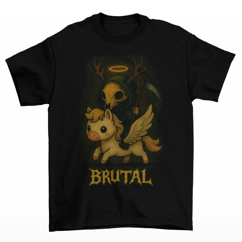 Pegasus Death Brutal T-Shirt Unisex Adult Funny Sizes Halloween Fall Scary New Unisex T-Shirt XXL