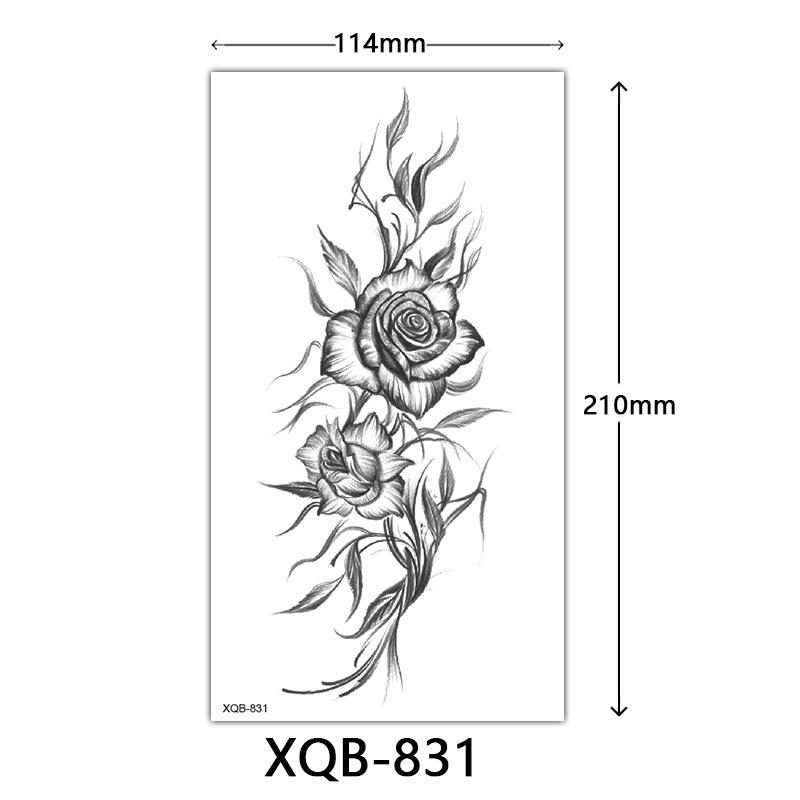 Small Full Arm Tattoo Sticker, Flower Letters, Plain Flower Tattoo Sticker Tattoo