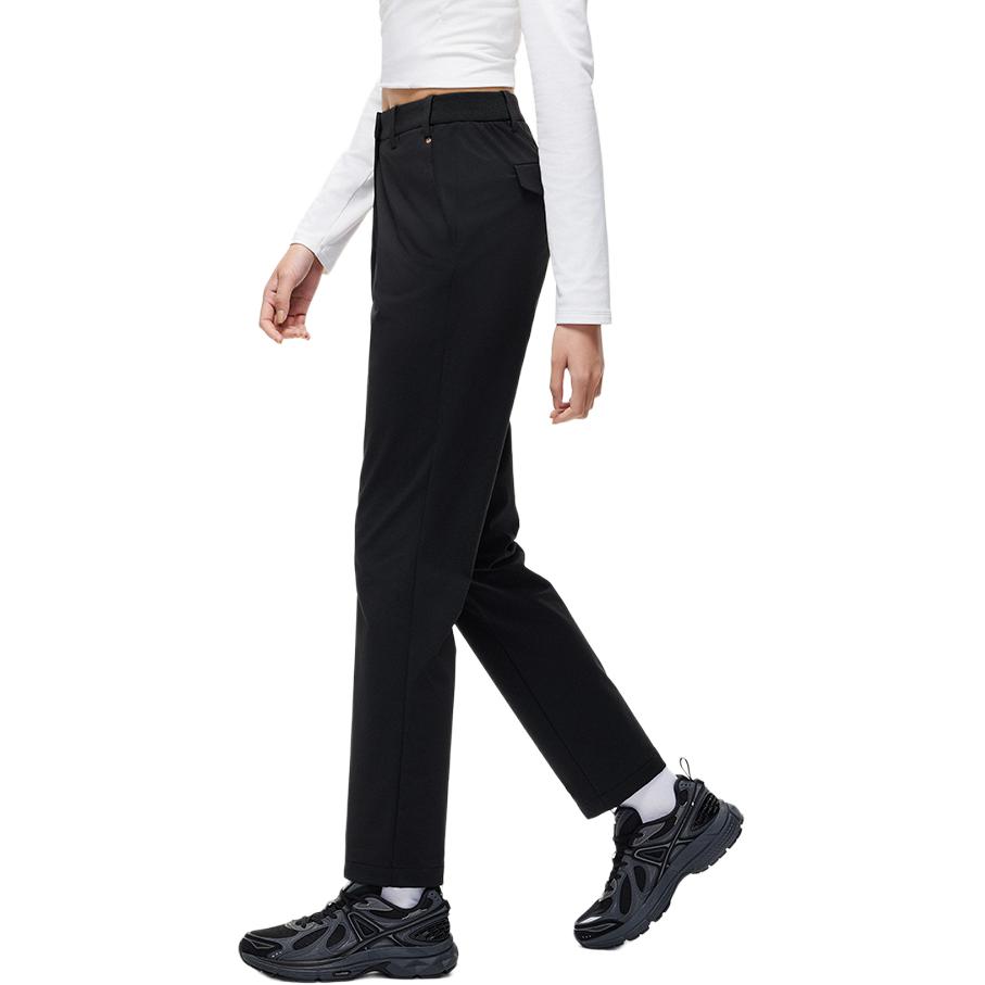 Anta Champion All-Weather Series Comfortable Casual Simple Fleece Sports Long Pants Women Bottoms Basic-Black 162510507-2