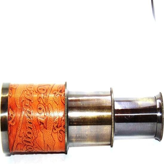Antique Nautical Telescope for Portable Pirate Spyglass, Brass Adjustable Optics