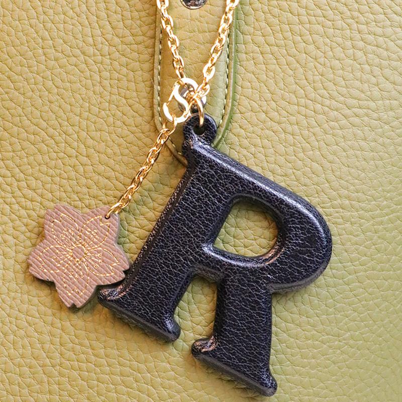 VAOM Initial Leather Charm Keyholder_Blue (B Type)