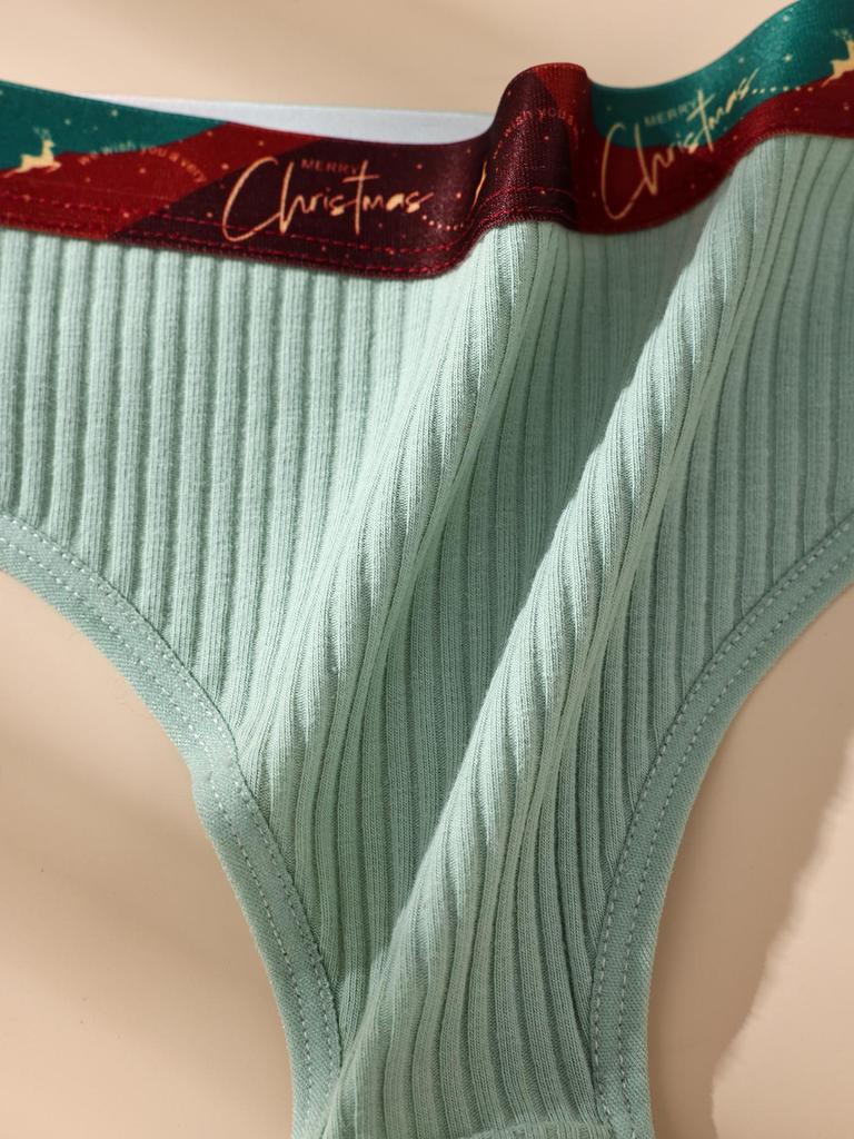 7PCS Women Thongs Panties Cotton Striped Underwear Sexy Intimates Female Lingerie Solid Color Comfort Panty Soft G-Strings